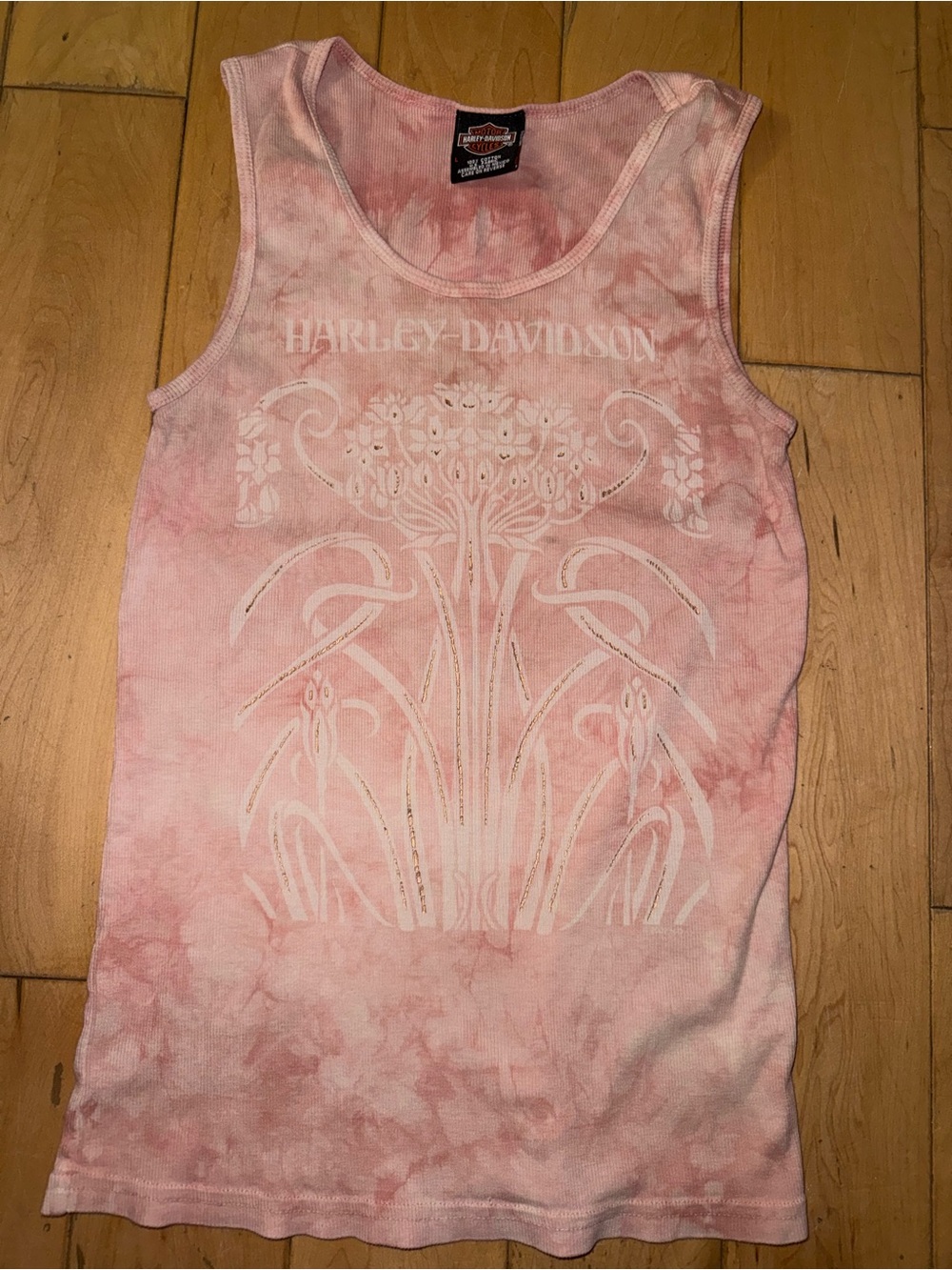 Harley-Davidson Pink Tie-Dye Floral Graphic Tank